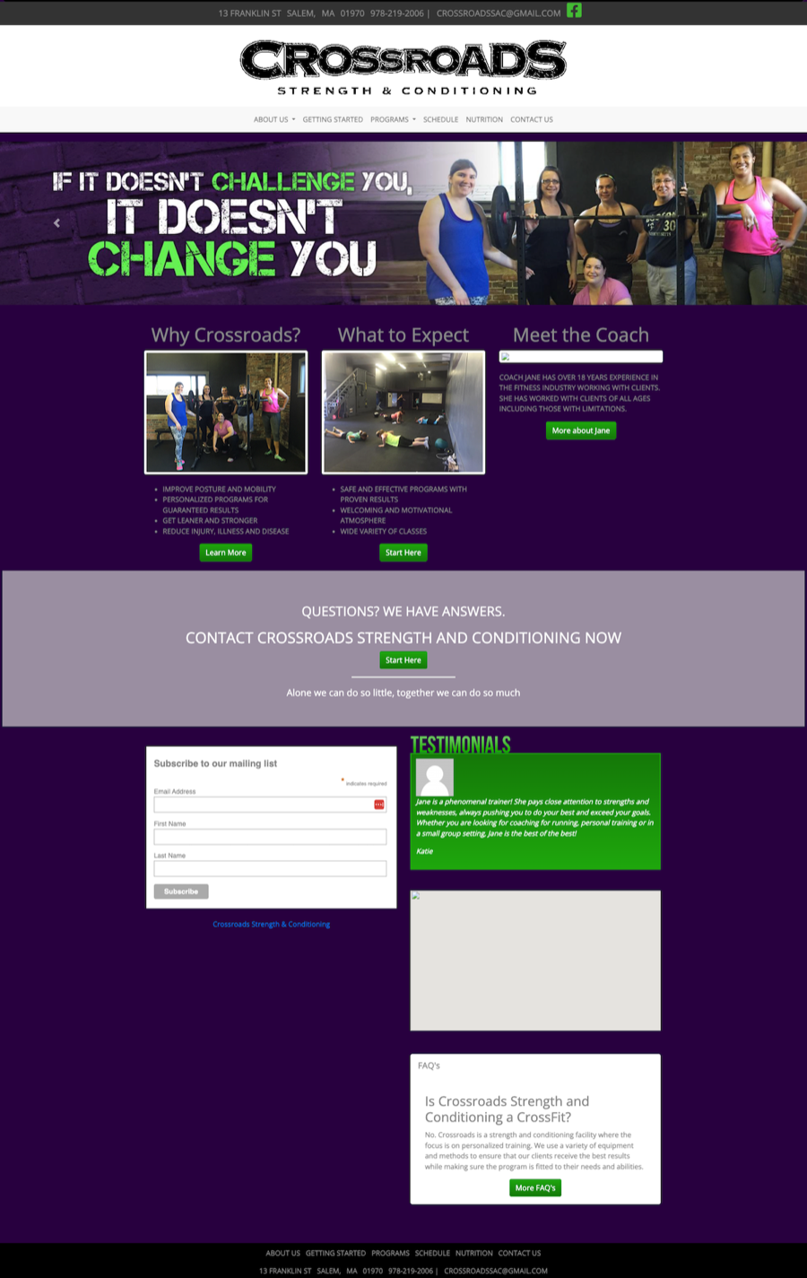 Crossroads old website before the rebuild